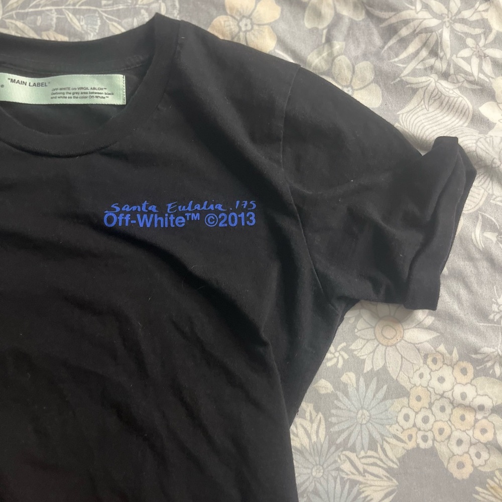 Off-White Virgil Abloh Black Graphic T-Shirt Main Label Back Print Designer Tee - Picture 10 of 16